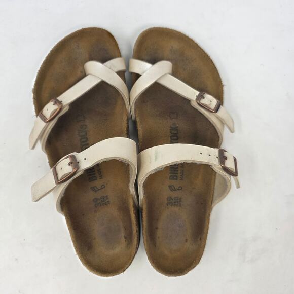Birkenstock Women’s Mayari Sandals Beige Leather Size 39 (US 8–8.5) - Picture 5 of 8